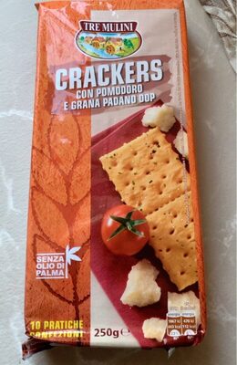 Crackers pomodoro e grana front packaging
