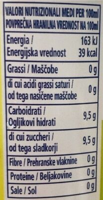 The limone da infuso nutrition facts table