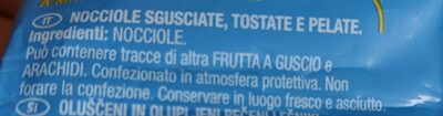 Nocciole sgusciate tostate e pelate ingredients label