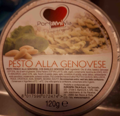 Pesto alla genovese ingredients label