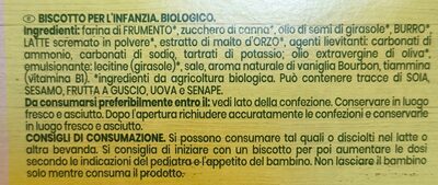 Biscottini ingredients label