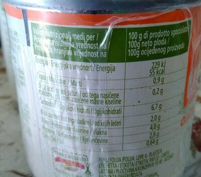 Delizie del sole nutrition facts table