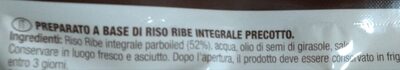 Riso Integrale ingredients label