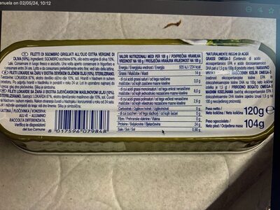 Filetti di sgombro grigliati nutrition facts table