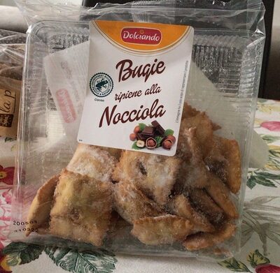 Bugie ripiene alla nocciola front packaging