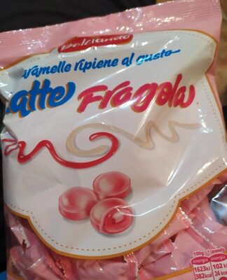 Caramelle ripiene al gusto latte e fragola