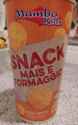 Snack mais e formaggio front packaging