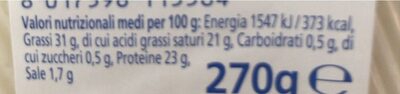 Formaggio di capra nutrition facts table