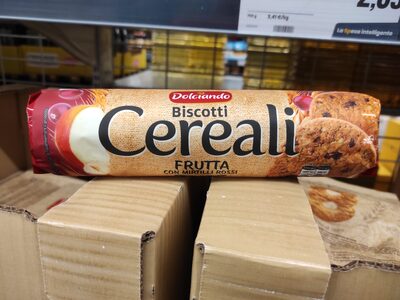 Biscotti cereali frutta con mirtilli rossi