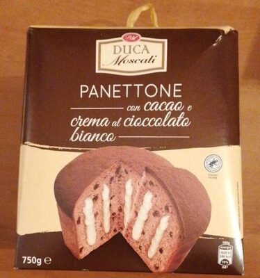 Panettone con cacao e crema al cioccolato bianco