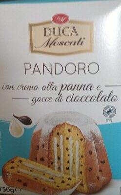 Pandoro con crema alla panna e gocce di cioccolato