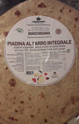 Piadina al farro integrale front packaging