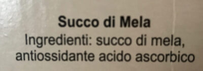 Spremuta di mela ingredients label