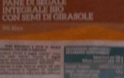 Pane di segale integrale front packaging