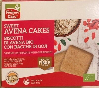 Sweet avena cake front packaging