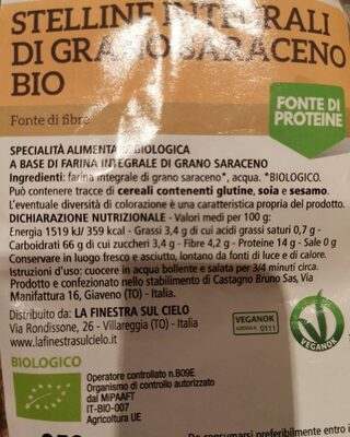 Stelline integrali di grano saraceno front packaging