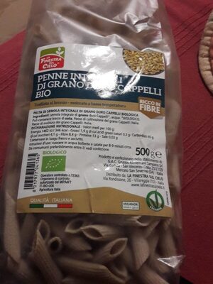 Penne integrali di grano duro front packaging