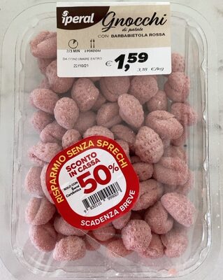 Gnocchi di patate con barbabietola rossa front packaging