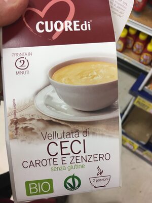 Vellutata di ceci carote e zenzero front packaging