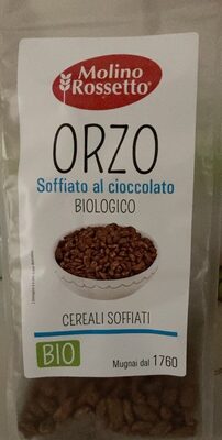 Orzo soffiato al cioccolato biologico front packaging