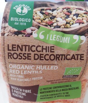 Lenticchie rosse decorticate front packaging
