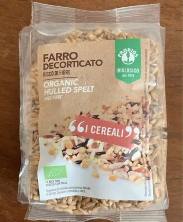 Farro decorticato front packaging