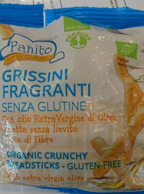 Grissini fragranti senza glutine front packaging