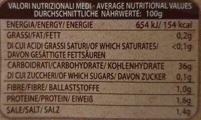 Gnocchi con mais senza glutine nutrition facts table