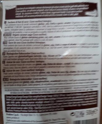 Sucre intégral de fleur de coco ingredients label