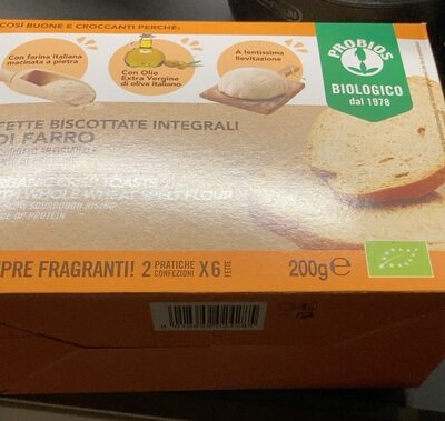 Fette biscottate integrali di farro front packaging