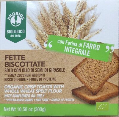 Fette biscottate con farina Integrale di Farro Bio