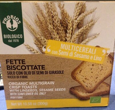 Fette biscottate multicereali front packaging
