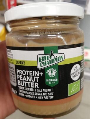 Protein+ peanut butter front packaging