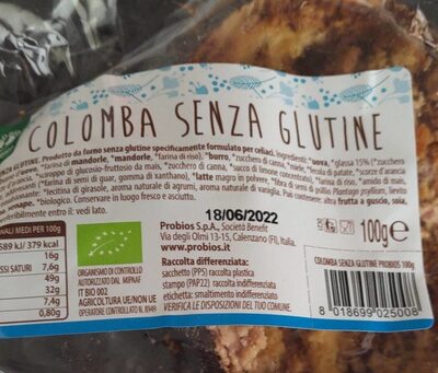 Colomba senza glutine