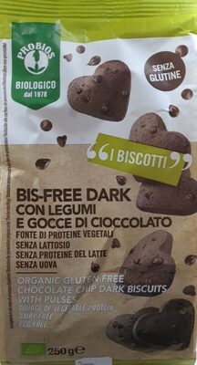 Bis-free dark con legumi e gocce di cioccolato front packaging