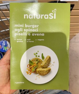Mini burguer agli spinaci piselli e avena