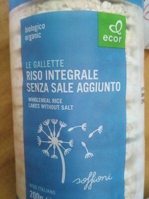 Gallette riso integrale senza sale aggiunto