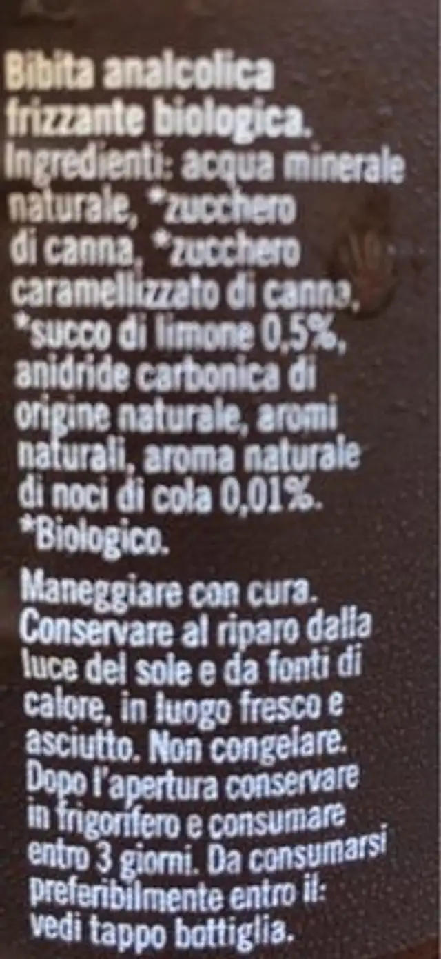 Caricamento… ingredients label