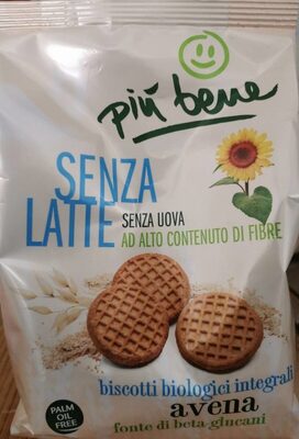 Senza latte biscotti biologici integrali front packaging