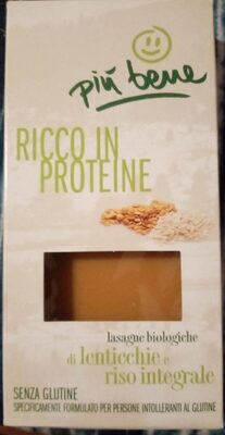 Lasagne biologiche di lenticchie e riso integrale