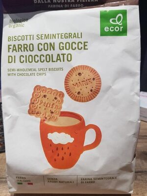 Biscotti seminterrati farro con gocce di cioccolato