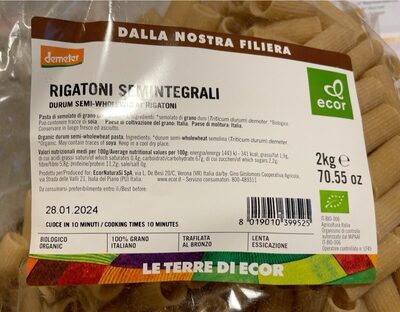 Rigatoni semintegrali front packaging