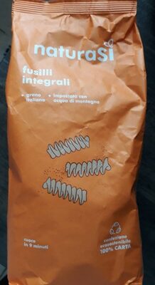 Pasta di semola integrale di grano duro biologica. Trafila al bronzo front packaging