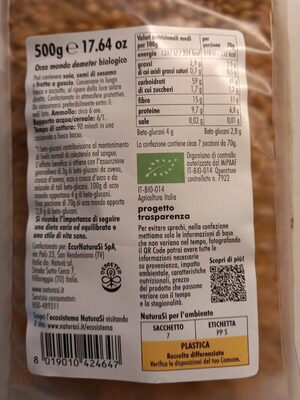 Orzo mondo italiano front packaging