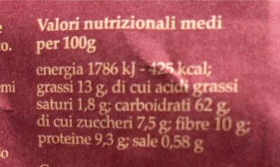 Gioia frollini al limone nutrition facts table