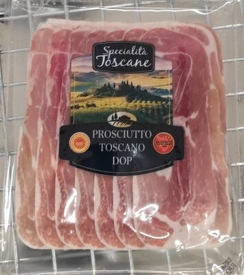 Prosciutto toscano dop front packaging