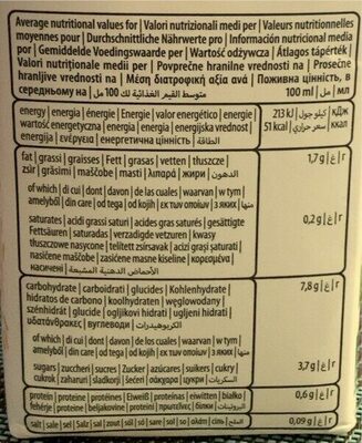 bio drink avena nutrition facts table