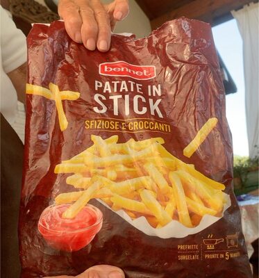 Patate in stick front packaging