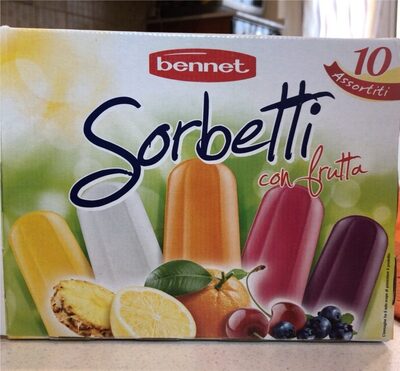 Sorbetti con frutta front packaging
