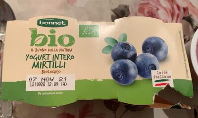 Yogurt intero mirtilli biologico